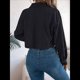 thumbnail image 5 of Chaquetas de de Larga para Mujer, de Algodón, con Solapa y Botones, para Otoño, para Exteriores, Abrigos Lisos de Moda. Negro XL, 5 of 10