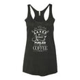 thumbnail image 2 of Wild Bobby Saved By Jesus Fueled By Coffee Inspirational/Christian Women Tri-Blend Racerback Tank Top, Vintage Black, Large, 2 of 5