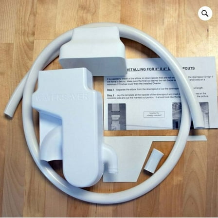 Oversized Gutter Downspout Kit 3x4– Rainwater Diverter with 7’ Hose