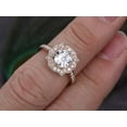 thumbnail image 4 of HeartsAndYou 1.7ct Round Cut Moissanite Vintage Inspired Halo Engagement Ring for Women 18k Rose Gold over Silver, 4 of 9