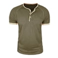 thumbnail image 3 of TAGOLD Mens Summer Short Sleeve Round-Neck Blouses & Shirts Color Button Pullover Casual Top, 3 of 5