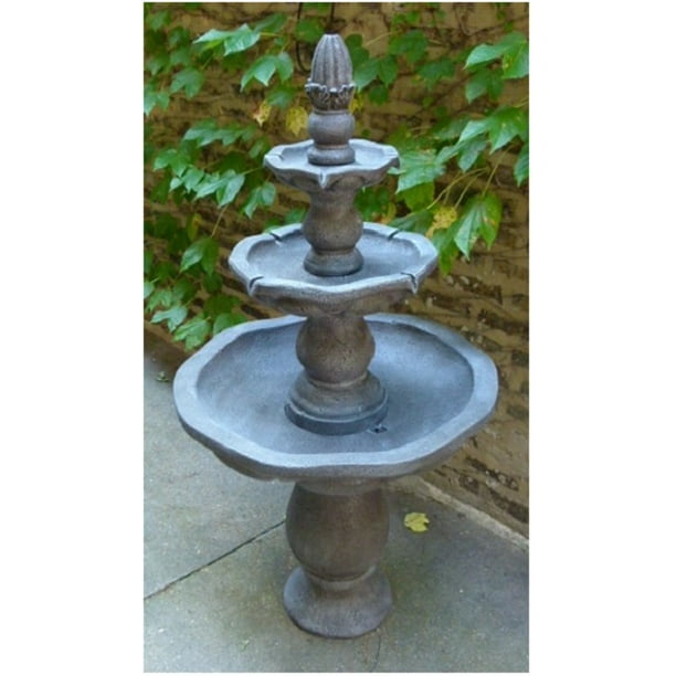 60 Teal Finished Three Tier Outdoor, Outdoor Patio Fountain