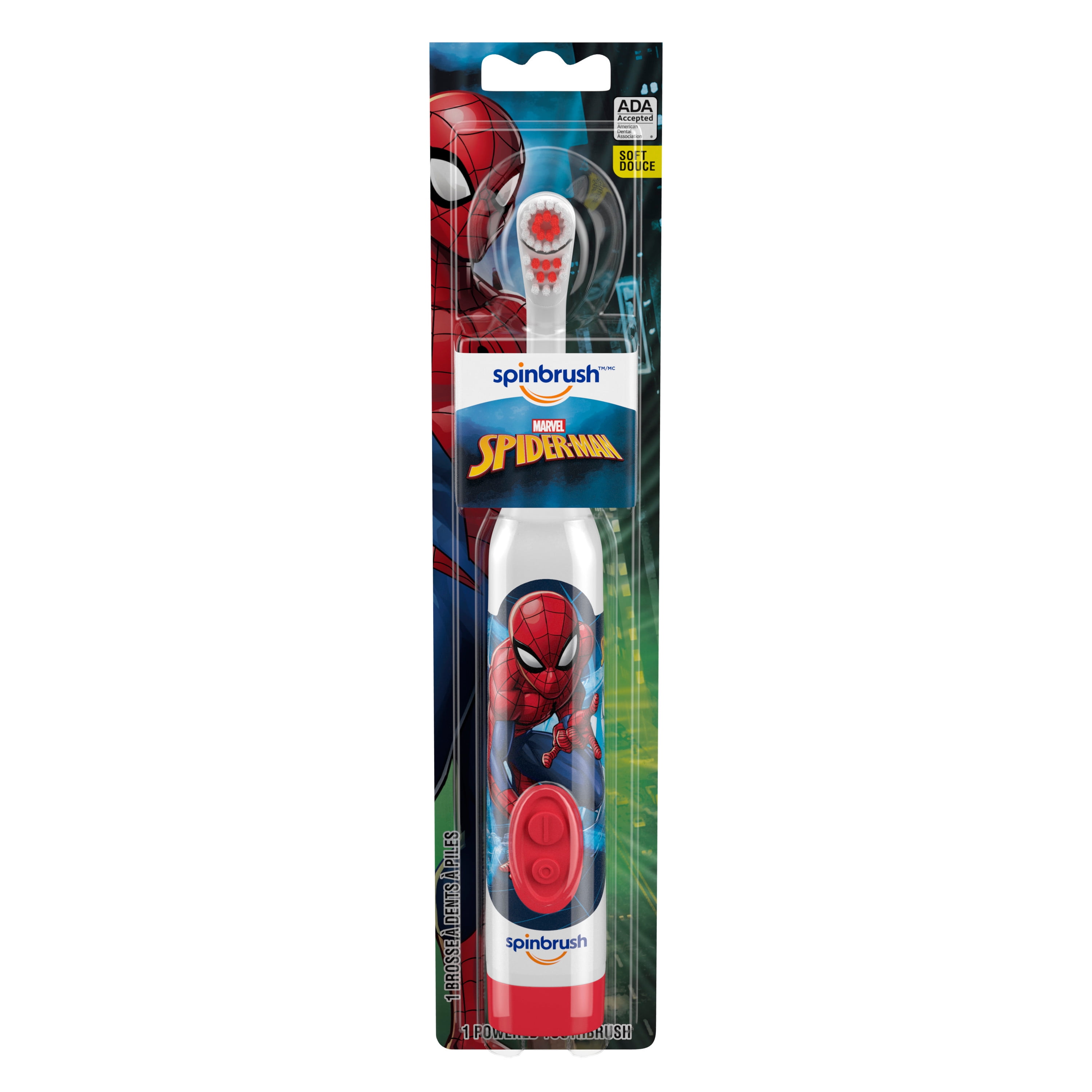 Spiderman Kids Spinbrush Electric Battery Toothbrush, Soft, 1 ct