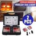 thumbnail image 2 of Crazyview 2025 Magnetic Wireless Trailer Light Kit, 2 Pack LED Magnetic Towing Tail Light, Waterproof Rechargeable Towing Light Kit with Powerful Suction Base for Trucks, Boat, RV, Vehicles, 2 of 8