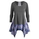 thumbnail image 1 of Camiseta a Cuadros Pañuelo Tamaño Plus Rosegal  Mangas largas de talla grande, 1 of 5