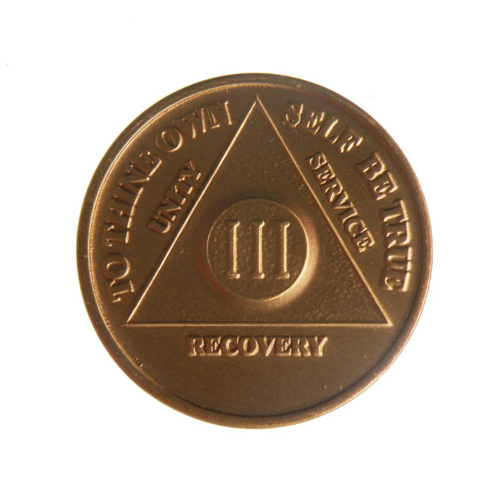 6 Year AA Medallion Alcoholics Anonymous Sobriety Chip Bronze Six Years VI 
