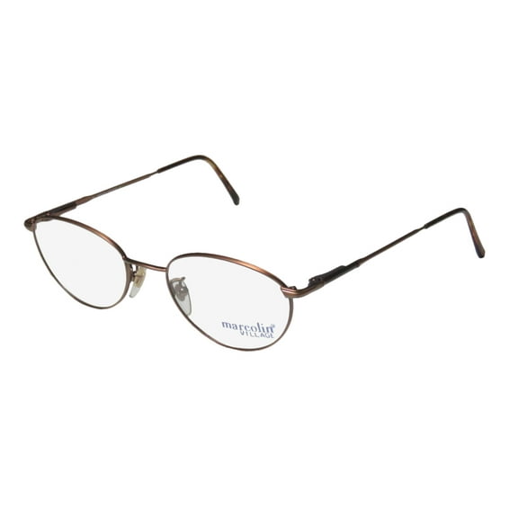 NEW MARCOLIN VILLAGE 35 MENS/WOMENS DESIGNER FULL-RIM BROWN CLASSY HIP MADE IN ITALY FRAME DEMO LENSES 50-19-135 SPRING HINGES EYEGLASSES/EYE GLASSES