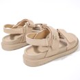 thumbnail image 1 of Sandalias planas de mujer cómodas sandalias de cuero con punta abierta ajustables para vacaciones, 1 of 6