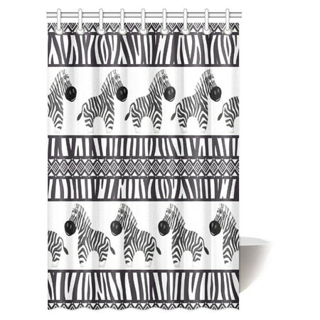 Animal Print Bathroom Decorating Ideas MYPOP Zebra Print Decor Shower Curtain, Cute African Animal Zebra and Zebra Skin Fashionable Trendy Decorating Bathroom Set with Hooks, 48 X 72 Inches ()
