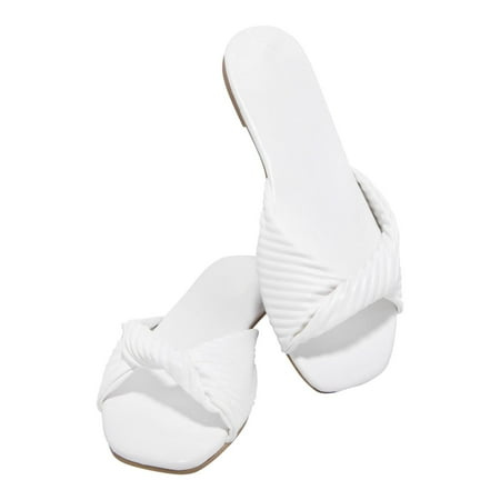 

AXXD Women Sandals Dressy White Flat Flip Flop Summer Beach Mothers Day