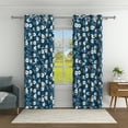 thumbnail image 2 of Aofoto Floral Printed Design Curtain, Light Blocking Window Curtain for Living Room/Bedroom,2 Panels, Blue, 42''x63'', 2 of 5