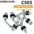 thumbnail image 2 of 4PCS Tire Valve Stem, 45 Degree Angled Bolt-in Tubeless High Pressure Tire Valve Stems for Cars, RV, Bicycles, Motorcycles and Trailers with 0.453 Inch Rim, Chrome (C503), 2 of 4