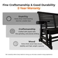 thumbnail image 4 of Innovaze Wooden Glider Bench with Cup Holders for 3-Person, 800 lbs Capacity, All-Weather Resistant for Outdoor Patio Porch Garden, Black, 4 of 5