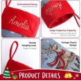 thumbnail image 3 of Personalized Christmas Stockings with Embroidered Name,Soft Velvet with Snowman Jacquard Design Xmas Stockings,18Inches Vintage Stocking for Family & Fireplace Holiday Decor Gift, 3 of 9