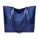 thumbnail image 2 of Tote Shoulder Bag Large Capacity | Soft Leather & Oxford Cloth | Versatile Handbag | 40x28x11cm | Stylish Spliced Design | White/Black/Red/Gray/Blue | 1 Pack, 2 of 6
