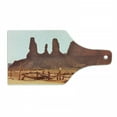 thumbnail image 1 of Canyon Cutting Board, Scenic Monument Valley on Western Desert Odd Formation of Rock and Cliff Print, Decorative Tempered Glass Cutting and Serving Board, Wine Bottle Shape, Tan, by Ambesonne, 1 of 1