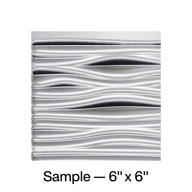 FASÄDE Waves Decorative Vinyl Backsplash Panel in Brushed Aluminum (6X6 Inch Sample)