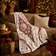 thumbnail image 3 of Western Gothic Motif Roses Romantic Baroque Design, Festive Holiday Scene, Warm Flannel Blanket for Living Room and Family Room, Art Lovers Christmas Gift, Festive Home Decor, 3 of 9