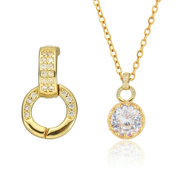 Uxcell Bails for Jewelry Making, 14mm Pendant Bail Connector Double Bail Clasps for Bracelet Necklace Pendants Dangle Charm DIY Craft, Gold