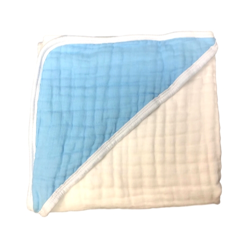 100 Muslin Cotton Baby Bath Towel (Baby Blue) 30'x30"