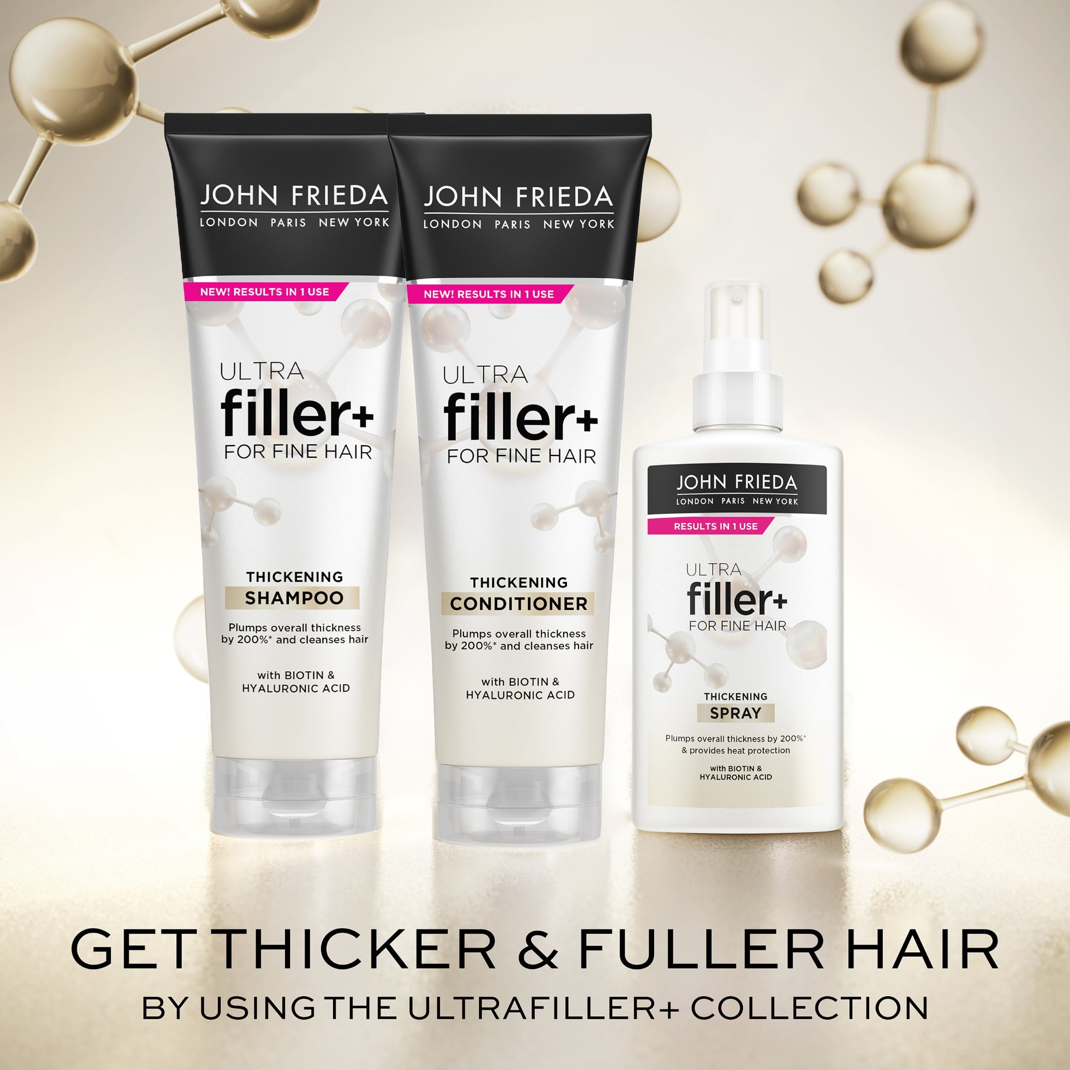 John Frieda ULTRAfiller+ Thickening Spray for Fine Hair, Volumizing Spray, 5 fl oz