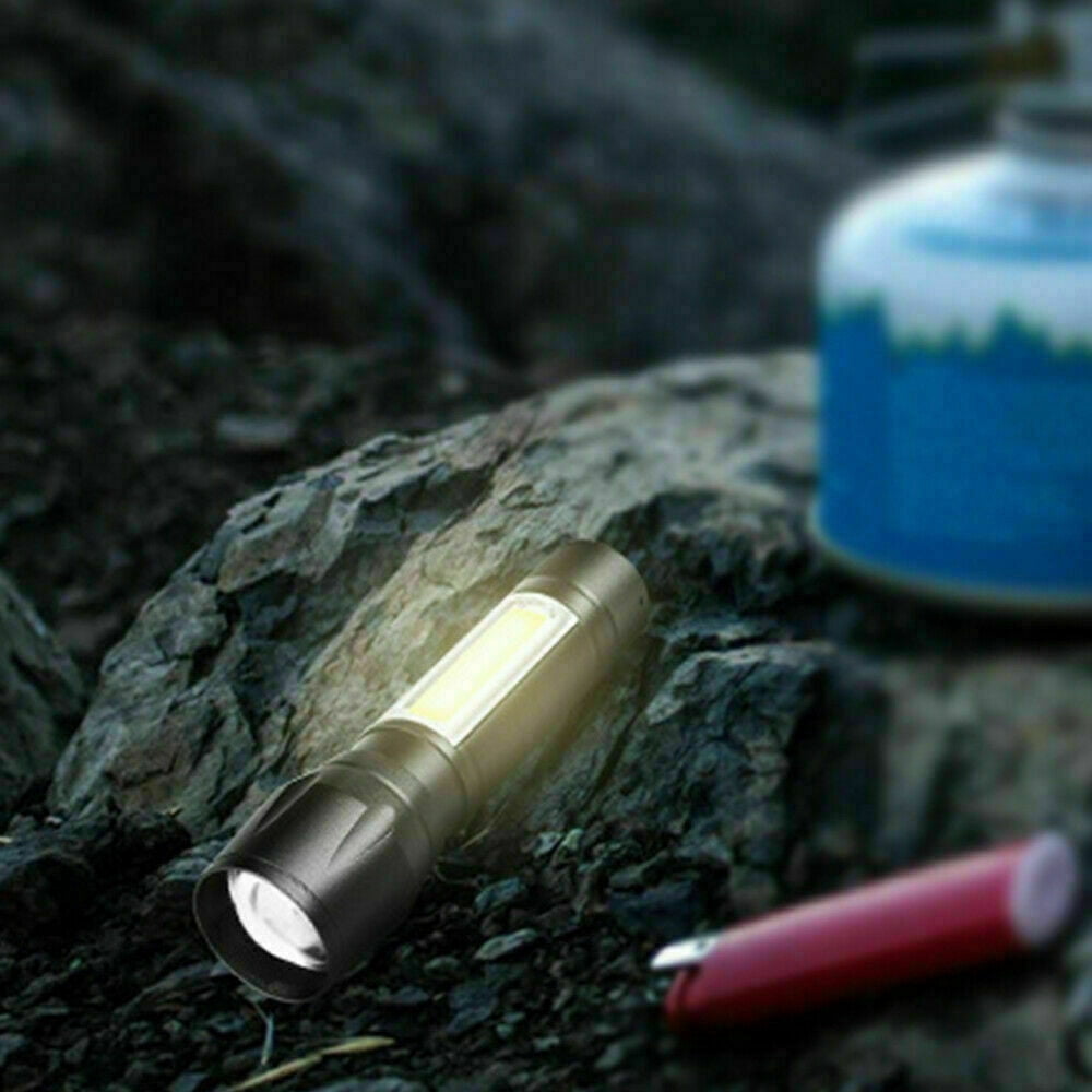 10Pcs Mini LED Flashlight USB Rechargeable Camping Hiking Flashlight Work Light