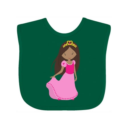 

Inktastic African American Princess Pink Dress Crown Gift Baby Girl Bib