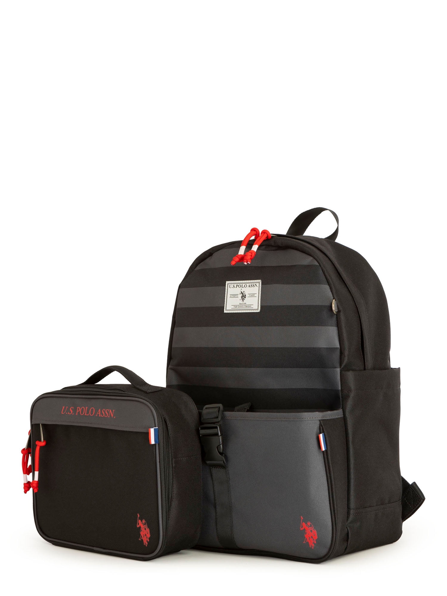U.S. Polo Assn. Taupe Backpack with Navy and White Stripes U.S. Polo Assn. Navy Backpack - 20L Capacity - Walmart.com main image 2