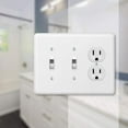 thumbnail image 3 of Amerelle 935TTDW Devon Wallplate, 2 Toggle / 1 Duplex, Steel, White, 1-Pack, 3 of 5