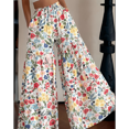 thumbnail image 2 of RDKTPXZ Women's Floral Palazzo Wide Leg Pants Elastic Waist, 1 Pack （S-XXL）, 2 of 5