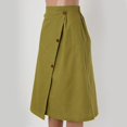 thumbnail image 2 of Vedolay Fringe Skirts Women's Extra-Soft Full-Length Pull-On Button-Front Skirt,AG XL, 2 of 5