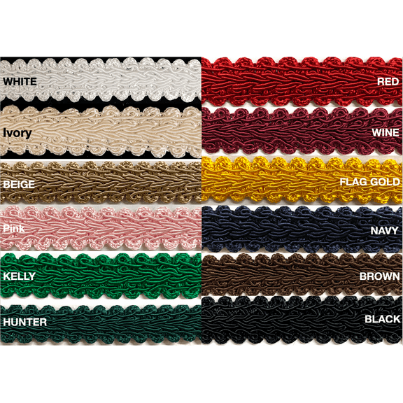 3/4" Chinese French Braid Gimp Trimming - 6 Yards! - Color: White