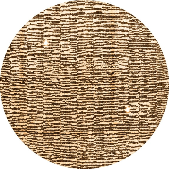 Ahgly Company Indoor Round Abstract Orange Modern Area Rugs, 5' Round