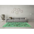 thumbnail image 3 of Ahgly Company Indoor Square Abstract Turquoise Blue Modern Area Rugs, 5' Square, 3 of 4
