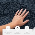 thumbnail image 4 of Soft Absorbent Chenille Bath Mat Rug with Anti-Skid Rubber Backing, 2 Pack, Navy, by Noble Linens, 4 of 11