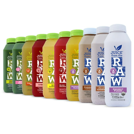 Juice From the RAW 5-Day ORGANIC Juice Cleanse nâ Lunch - COLD-PRESSED (NEVER BLENDED) - 20 Bottles (16 fl