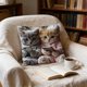 thumbnail image 5 of Funda de almohada con estampado de animales adorables y lindos para dormitorio, hogar y sofá, funda de cojín de poliéster con bordado falso., 5 of 6