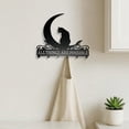 thumbnail image 5 of HELLOYOUNG Metal Wall Decor Statue Panel  Black Cat Moon Metal Hook, Decorative Wall Mount Key Holder for Keys Towels Coats, Entryway Bedroom Bathroom Storage, Cute Halloween Christmas Gift, 5 of 5