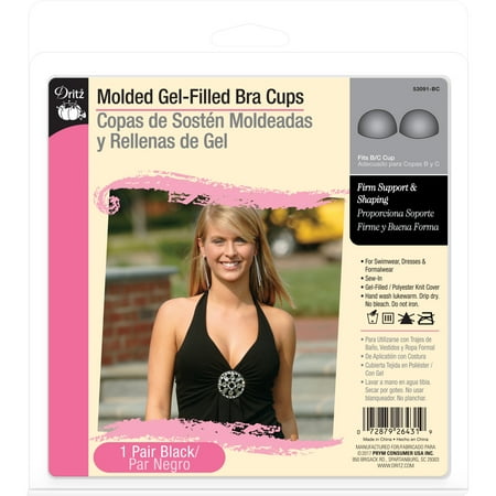UPC: 0072879264319 | Dritz Molded Gel-Filled Bra Cups Black B/C Cup