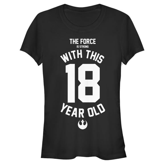 Junior's Star Wars Force Is Strong With This 18 Year Old Rebel Logo Graphic Tee Black Small