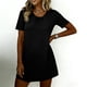 thumbnail image 2 of TaTaai Women's Summer Casual Fashion Solid Crew Neck Short Sleeve Mini Nightgown Soft Comfortable Short Dress Gift, 2 of 9