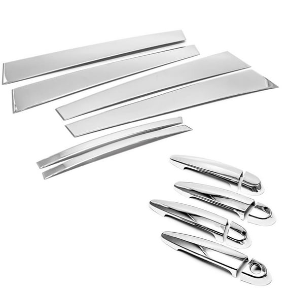 Polished Stainless Steel Pillar Posts 4DR Handle Covers For 2012-2018 BMW 3 Series F30 F31 Sedan Only