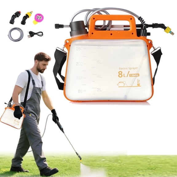 Electric Garden Sprayer, 2500mA Electric Weed Sprayer Plant Backpack Sprayer, 2026 Upgrade Electric Sprayer 2.1 Gallon, 3 Mist Nozzles, Adjustable Shoulder Strap, Pump Sprayers in Lawn & Yard