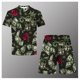 thumbnail image 4 of Traje informal de verano para hombre, camiseta estampada + Pantalones cortos de playa, Camiseta de cuello redondo, 2 piezas, talla asiática, XXS-6XL, 4 of 4
