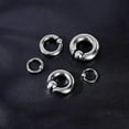 thumbnail image 2 of QQTDFG 1 Pair Surgical Steel Captive Bead Nose Rings Large Ear Gauge Septum Piercing-Silver-2G(6mm), 2 of 3