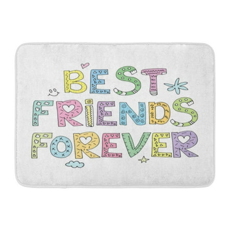 GODPOK Doodle Friendship Best Friends Forever Design BFF Fun Rug Doormat Bath Mat 23.6x15.7