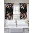 thumbnail image 5 of Black Spring Floral Sheer Curtains 45 Inch Length 2 Panels Set Window Treatments, Elegant Flowers Farmhouse Botanical Rod Pocket Semi Curtains for Living Room/Bedroom/Kitchen Décor, 104"W x 45"L, 5 of 7