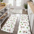 thumbnail image 2 of White Cow Strawberry Heart Pattern Kitchen Rugs Sets Of 3,Kitchen Runner Rugs Non Skid Washable,Decorative Kitchen Floor Mats for Kitchen,Sink,Laundry,17"x30"+ 17"x47" + 17"x59", 2 of 6