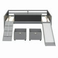 thumbnail image 5 of Twin size Loft Bed Wood Bed with Two Storage Boxes - Gray, 5 of 10
