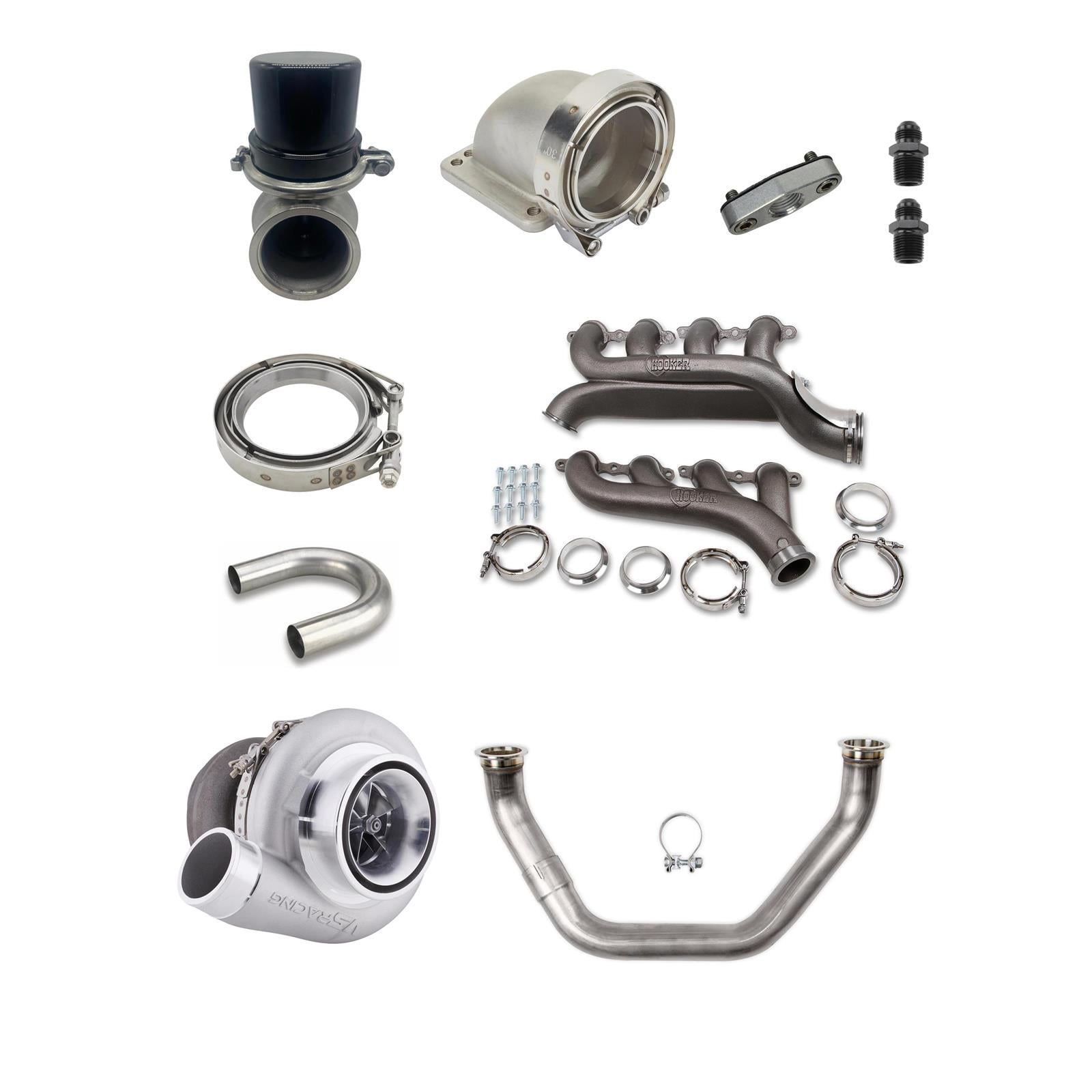 LS Turbo Hot Side Kit, T4 Transmission/LS Swap, 85MM Turbo